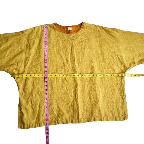 VTG CTC Carol Turner Collection Boxy Top Oversized Pullover Mustard Laganlook, S - Picture 12 of 12